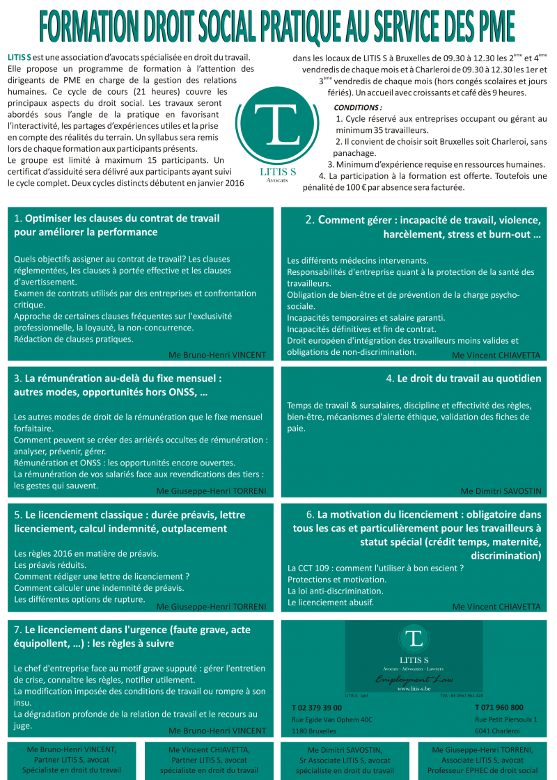 Formation droit social pratique au service des PME | LITISS ...
